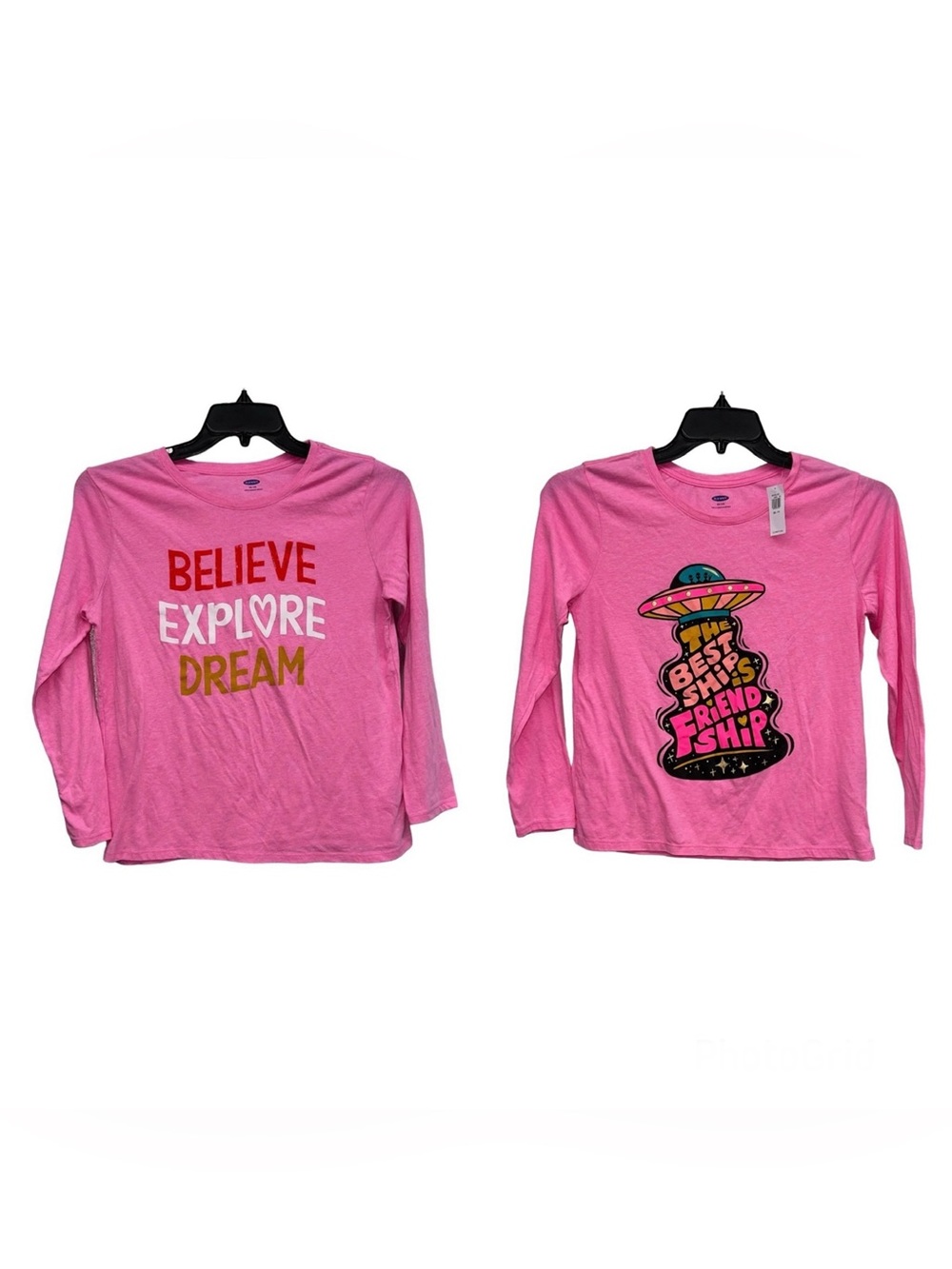 Old Navy Shirts Girls Size XXL 18 Pink Graphic T-Shirt Long Sleeve